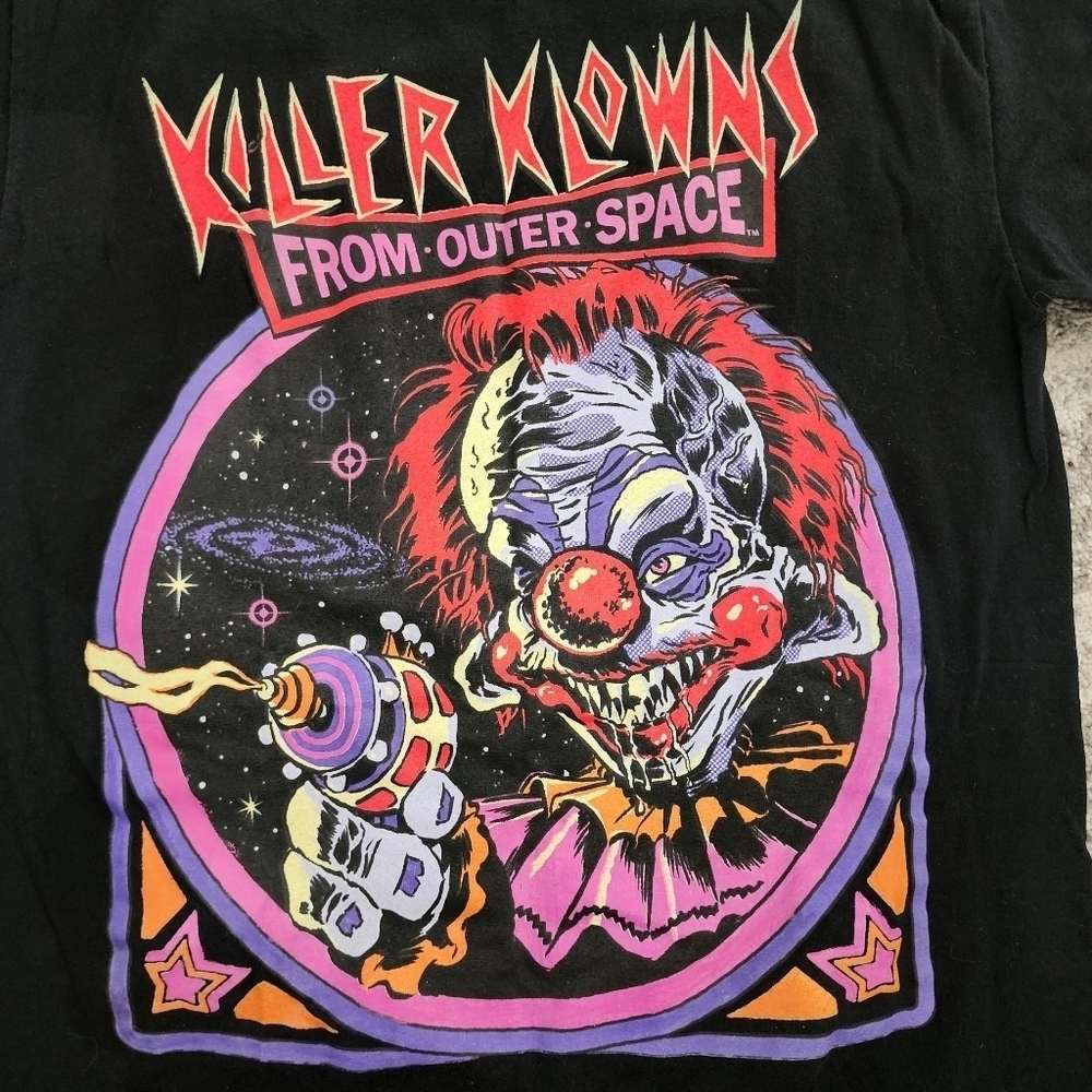 Killer Klowns from Outer Space Black Graphic Tee T-Shirt Men's Small S Horror - Picture 2 of 5